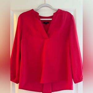 J.Crew Fuchsia Long Sleeve Crepe Blouse Sz S